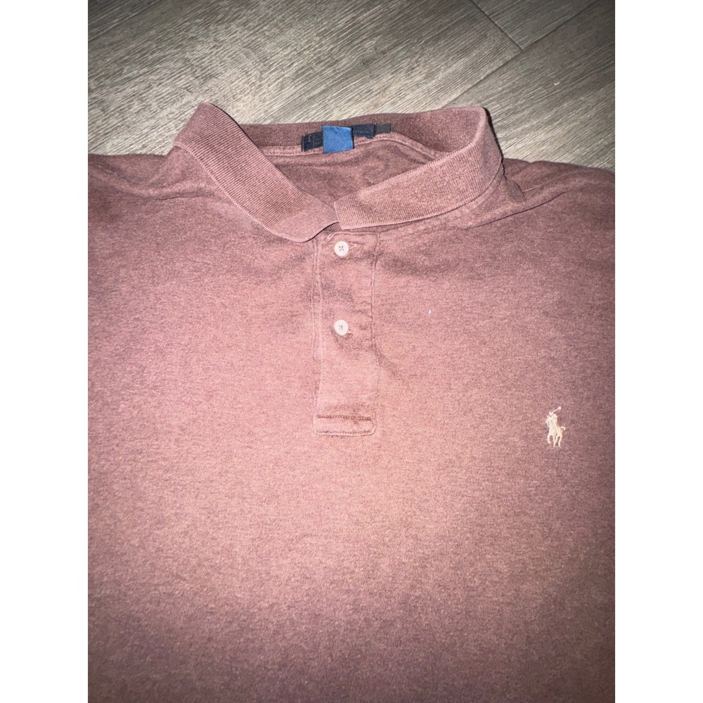 Polo Ralph Lauren Men Burgundy Heather Short Sleeve Pony Logo Polo Shirt 4XB